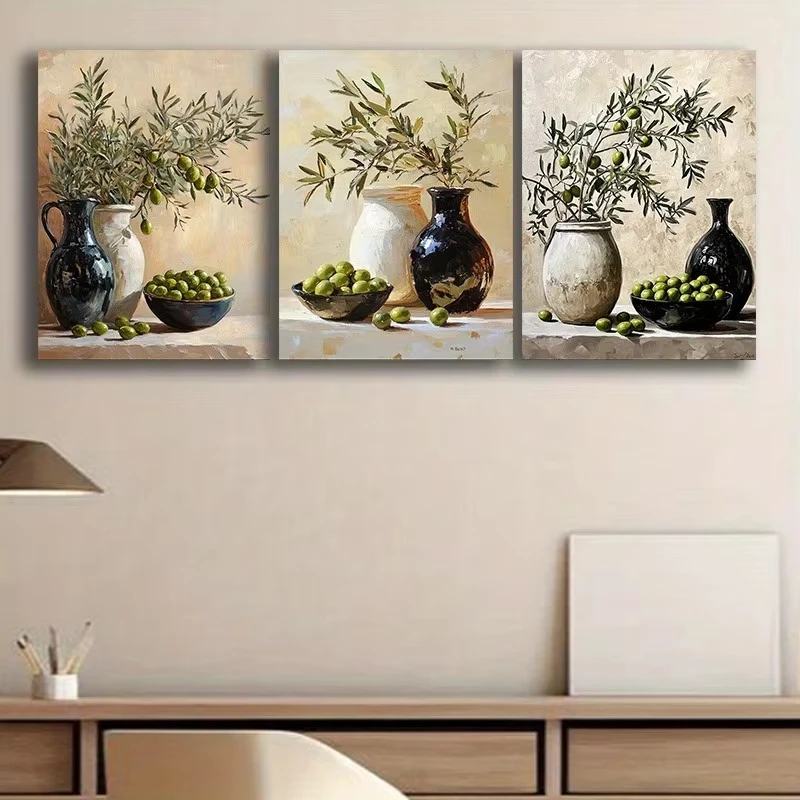 Home Office Depot - 3 buah Poster Cetak Pot Keramik