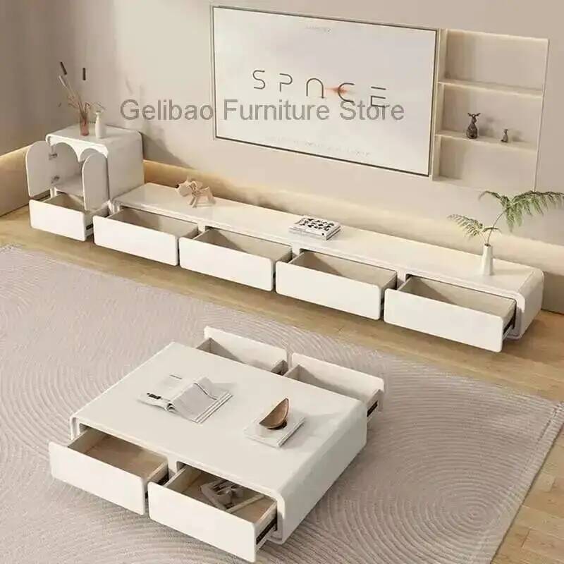 Drawer Pedestal Cabinet - Lemari TV Sudut Mewah Modern, Meja