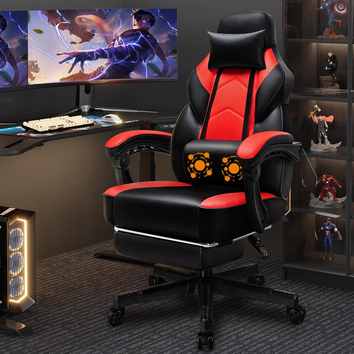 Home Office Image - Kursi Gaming dengan Sandaran Kaki, Penyangga