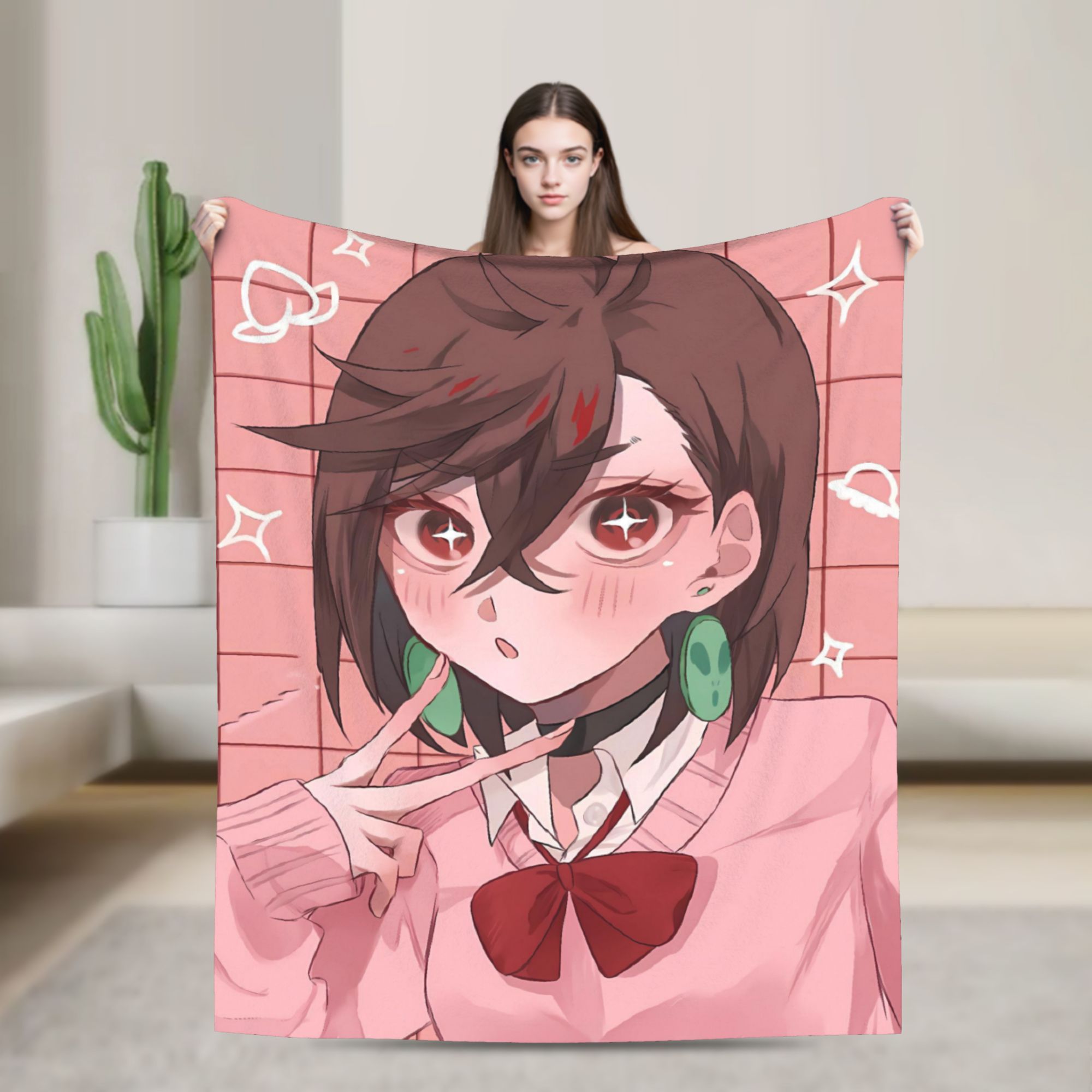 Home Office Trend - Selimut Flanel Anime Manga Dandadan, Selimut