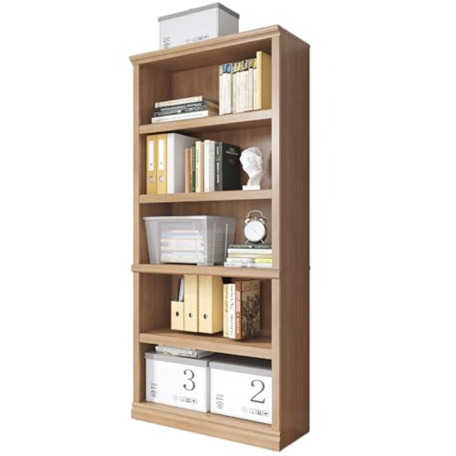 Rak Buku Kayu Ek Putih Tinggi  - Home Office Library ulasan dan harga