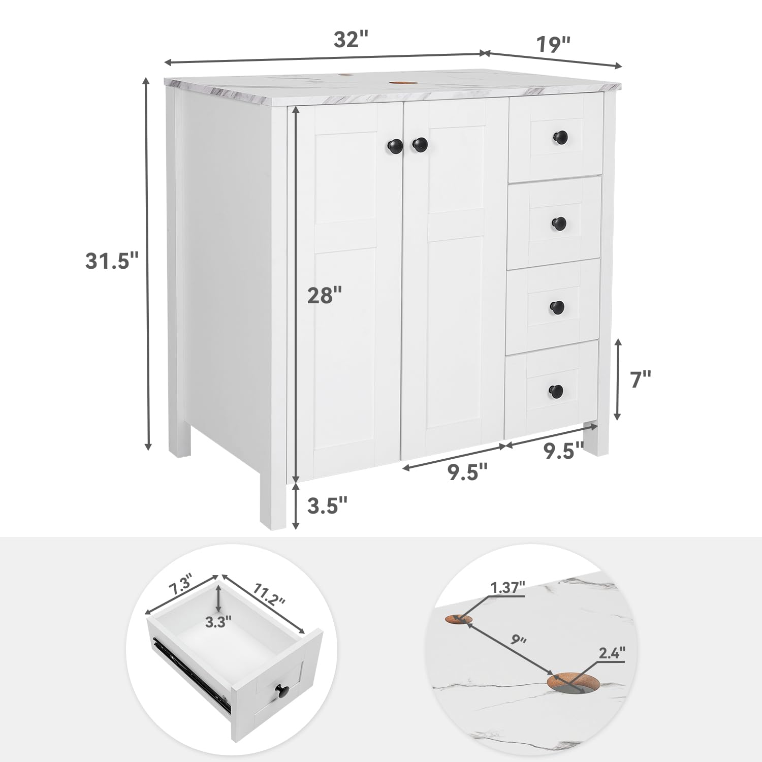 Kabinet Kamar Mandi Putih 32