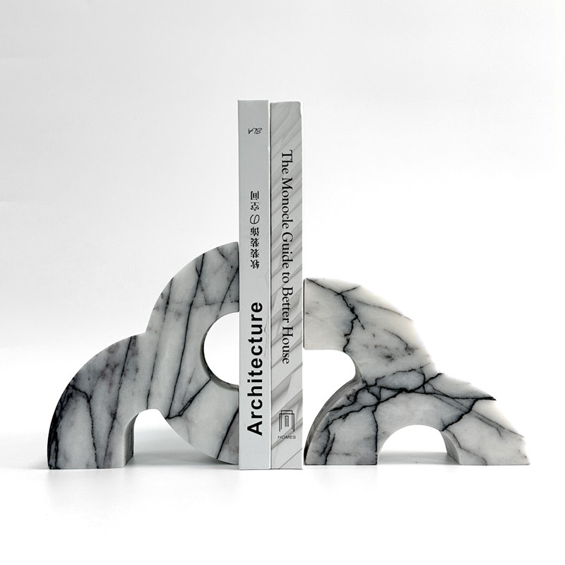 Penyangga Buku Marmer Modern,  - Home Office Library ulasan dan harga