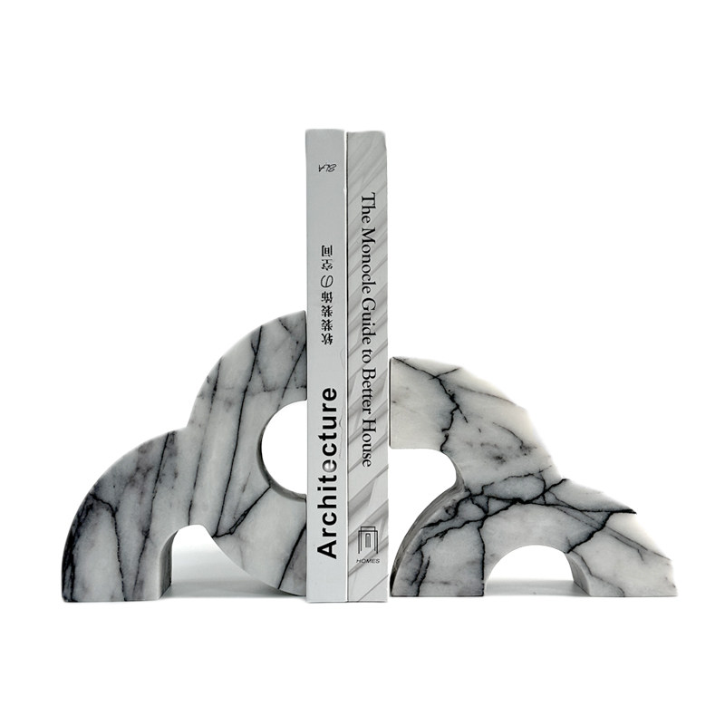 Penyangga Buku Marmer Modern,  - Home Office Library ulasan dan harga