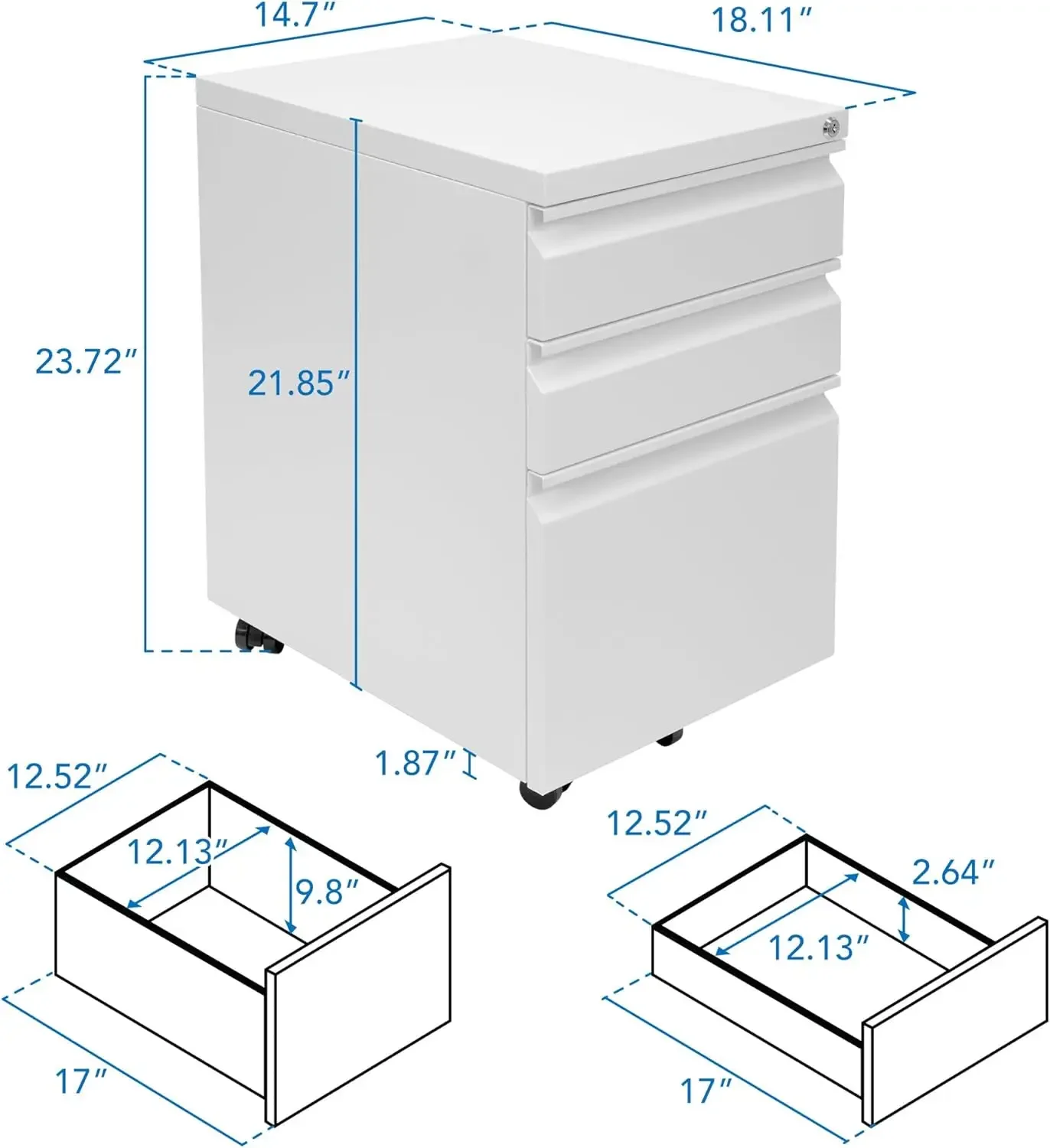 Lemari Arsip 3 Laci Mount It d - Drawer Pedestal Cabinet ulasan dan harga