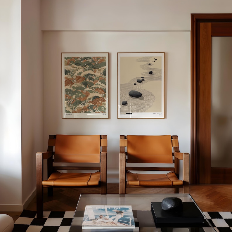 2 Buah Poster Seni Dinding Kan - Home Office Image ulasan dan harga